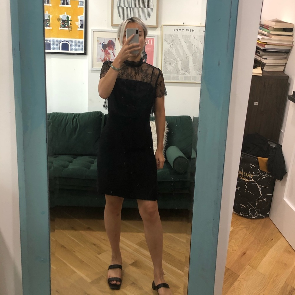 Brand new Sandro lace overlay mini dress (no tag)